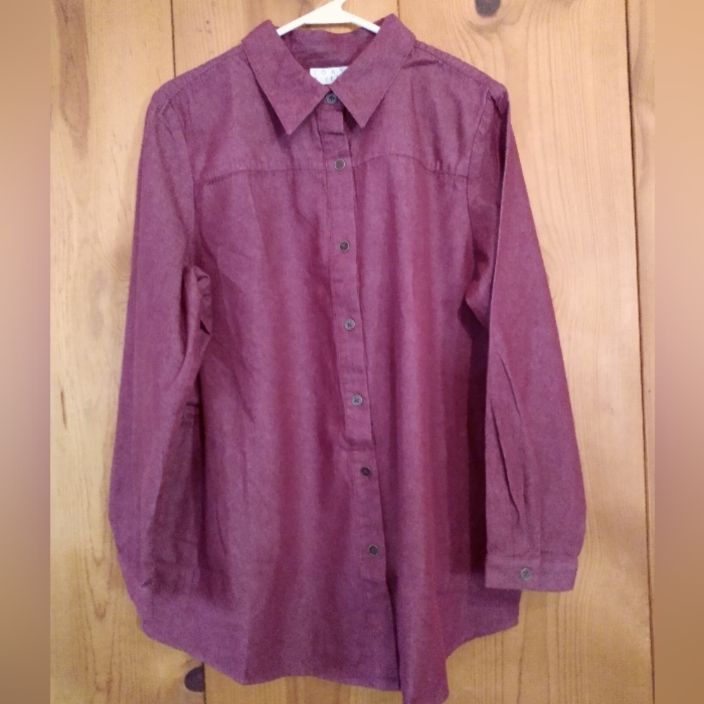 NWOT Joan Rivers Denim Classic Boyfriend Shirt